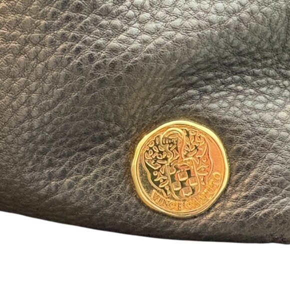 Vince Camuto Black pebbled Leather Taro Tassel Hobo Handbag Purse - Picture 7 of 13